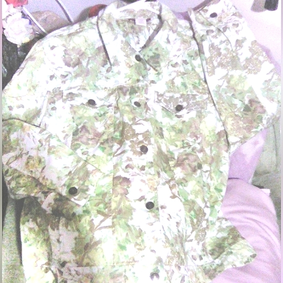 "C.L.O.T.H.E.S" Floral Print Denim Jean Jacket - Picture 3 of 3